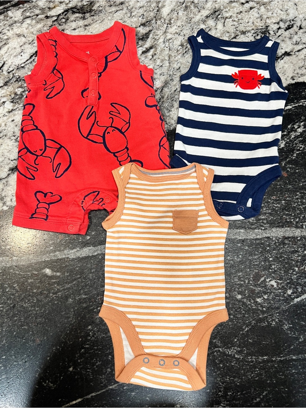 Newborn Baby Sleeveless Summer Bundle | Carter’s & Cloud Island 3-Piece Set